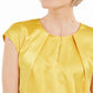 Blusa Kasper Feminina Manga Curta Gola Joia Camponesa Amarelo Tamanho P