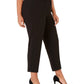 Calça reta feminina Kasper preta tamanho 20W