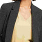 Blazer feminino Bar III com listras abertas na frente, preto, tamanho grande