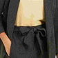 Blazer feminino Bar III com listras abertas na frente, preto, tamanho grande