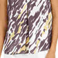 Blusa feminina Bar III com estampa animal abstrata e decote em V, preta, tamanho X-S