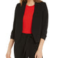 Blazer feminino Bar III com manga franzida, preto, tamanho grande