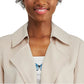 Jaqueta trench coat feminina Bar III com frente aberta, bege, tamanho XX-S