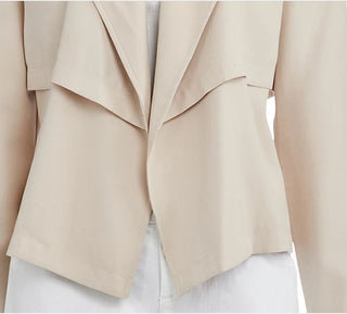 Jaqueta trench coat feminina Bar III com frente aberta, bege, tamanho XX-S