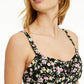 Blusa Peplum com Estampa Floral Bar III Feminina, Preta, Tamanho Pequeno