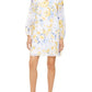 Vestido feminino com decote em V e mangas curtas INC International Concepts, branco, tamanho pequeno