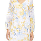 Vestido feminino com decote em V e mangas curtas INC International Concepts, branco, tamanho pequeno