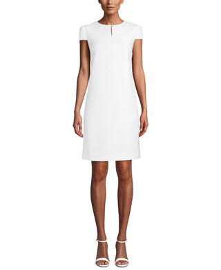 Vestido justo de crepe feminino Anne Klein, branco, tamanho 16