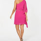 Vestido assimétrico ombro a ombro Thalia Sodi feminino rosa tamanho pequeno