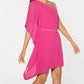 Vestido assimétrico ombro a ombro Thalia Sodi feminino rosa tamanho pequeno