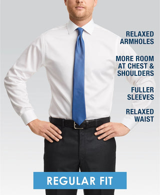 Eagle Men's Blue Windowpane Plaid Collared Classic Fit Stretch Dress Shirt Blue Size 17.1/2X34-35
