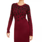 Vestido suéter com estampa de chita BCX Juniors, tamanho grande, vermelho