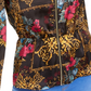 Blusa peplum feminina estampada com zíper Thalia Sodi, preta, tamanho médio