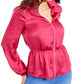 Blusa peplum com zíper Thalia Sodi feminina rosa tamanho extragrande