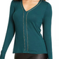 Thalia Sodi Top Feminino com Acabamento em Corrente Verde Tamanho Grande