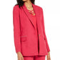 Blazer feminino Thalia Sodi com bolsos cravejados, rosa médio, tamanho médio