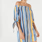 Vestido feminino Bar III com decote ombro a ombro e manga amarrada, azul, tamanho pequeno