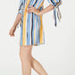 Vestido feminino Bar III com decote ombro a ombro e manga amarrada, azul, tamanho pequeno