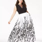 Vestido longo estampado plus size da Morgan &amp; Company para mulheres, preto, tamanho 16W