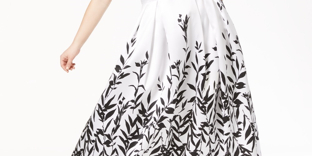 Vestido longo estampado plus size da Morgan &amp; Company para mulheres, preto, tamanho 24W