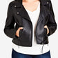 Jaqueta de motociclista plus size da City Chic feminina, preta, tamanho 20W