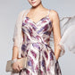 Vestido de brocado estampado infantil Morgan &amp; Company, roxo, tamanho 11