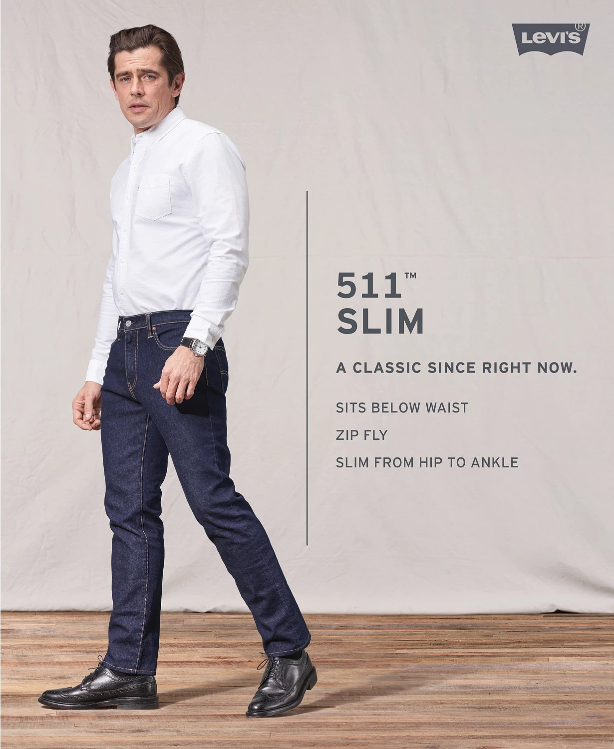 Calça Levi's 511 Slim Fit Hybrid Masculina Preta Tamanho 30X30