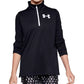 Camiseta de manga comprida Tech ½ Zip para meninas da Under Armour, preta, tamanho médio