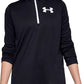 Camiseta de manga comprida Tech ½ Zip para meninas da Under Armour, preta, tamanho médio