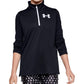 Camiseta de manga comprida Tech ½ Zip para meninas da Under Armour, preta, tamanho X-G