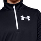 Camiseta de manga comprida Tech ½ Zip para meninas da Under Armour, preta, tamanho X-G