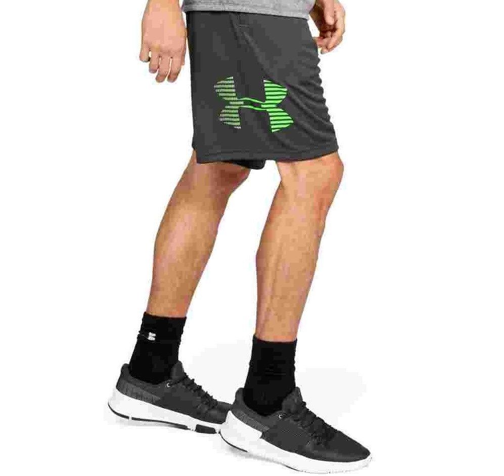 Shorts Under Armour Masculino Ua Tech Logo 10" Cinza Escuro Tamanho XX-G