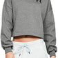 Under Armour Rival Fleece Graphic Cropped Crewneck Feminino - Cinza Escuro - Tamanho G