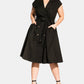 Vestido-camisa com cinto Lafayette da City Chic feminino, moderno e plus size, verde, tamanho 24W
