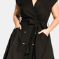 Vestido-camisa com cinto Lafayette da City Chic feminino, moderno e plus size, verde, tamanho 24W