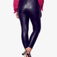 Calças jegging femininas City Chic Plus de couro sintético lisas, pretas, tamanho 22W