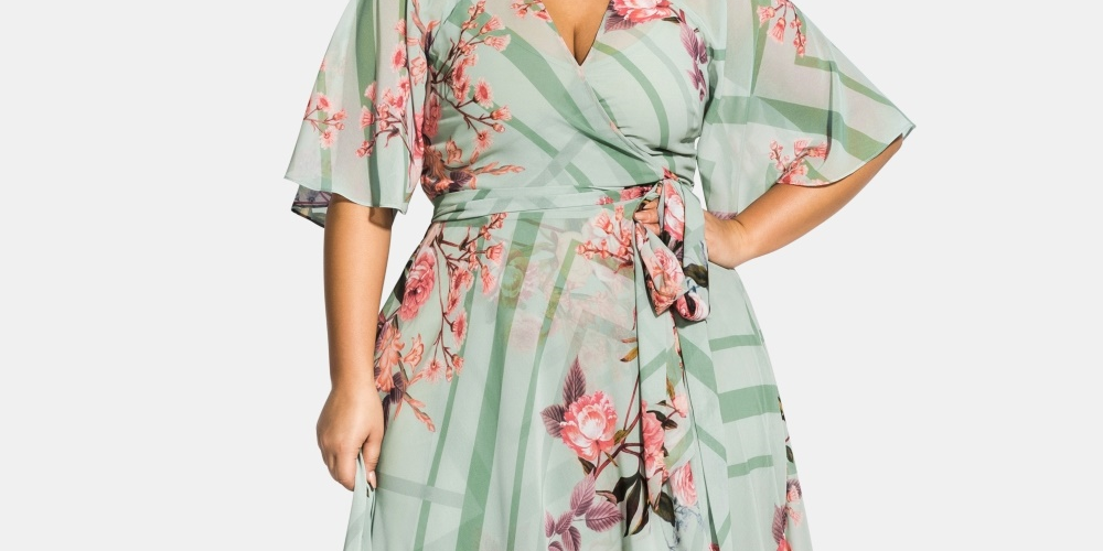 Vestido longo feminino Sierra da City Chic, tamanho verde, tamanho X-S/14