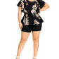 Top feminino City Chic Trendy Plus Mid Summer, preto, tamanho pequeno