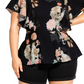Top feminino City Chic Trendy Plus Mid Summer, preto, tamanho pequeno