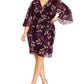 Vestido envelope feminino City Chic Plus Floral Faux Roxo Tamanho 14W