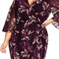 Vestido envelope feminino City Chic Plus Floral Faux Roxo Tamanho 14W