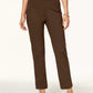 Calça justa Alfred Dunner Classics Allure Pull-On feminina, marrom, tamanho 14 S