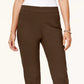 Calça justa Alfred Dunner Classics Allure Pull-On feminina, marrom, tamanho 14 S