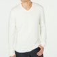 Suéter masculino Alfani com decote em V, branco, tamanho XX-G
