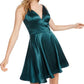 Vestido de festa curto com alças finas e decote em V, tamanho 9, verde, Blondie Nites