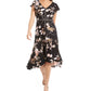 Vestido midi feminino Taylor com acabamento em crochê, preto, tamanho 14