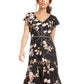 Vestido midi feminino Taylor com acabamento em crochê, preto, tamanho 14