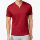 Camiseta Henley Masculina Alfani Stretch Solid Vermelha Tamanho X-G