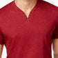 Camiseta Henley Masculina Alfani Stretch Solid Vermelha Tamanho X-G