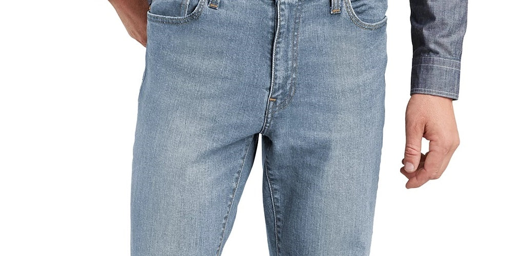 Calça Jeans Levi's Masculina Athletic Fit All Season Tech Rasgada e Reparada Azul Tamanho 40X30